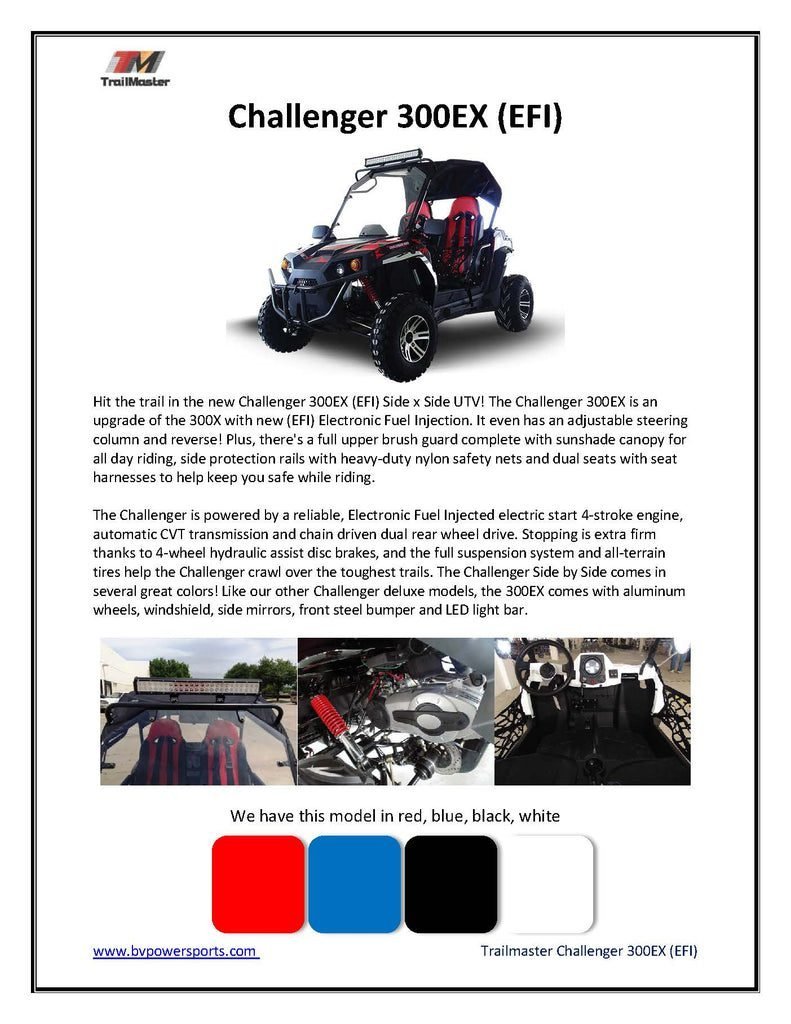 TrailMaster Challenger 300EX UTV Side-by-Side, Water-Cooled Single-Cylinder Four-Stroke - Image 4