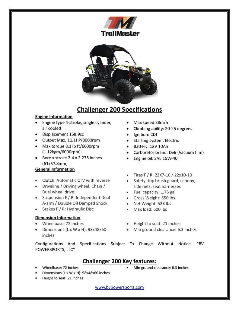 Challenger 200 Deluxe UTV - Image 5